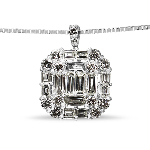 Baguette diamond pendant hotsell