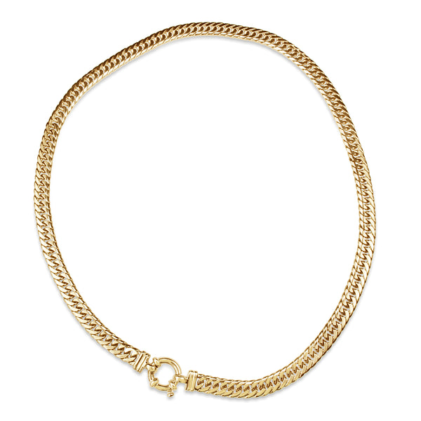 9ct Yellow Gold Flat Curb Link Chain Necklace