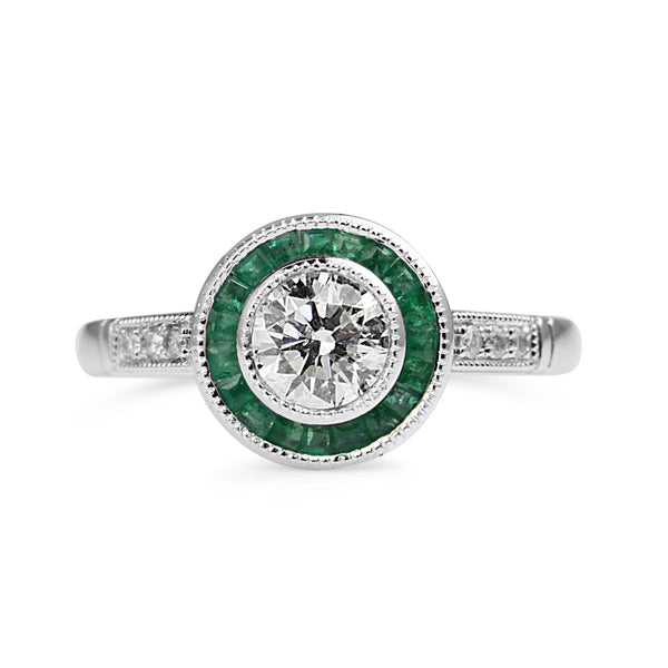 Halo art on sale deco engagement ring