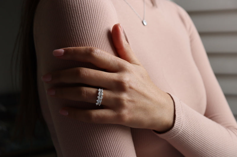 18ct White Gold 5 Stone Oval Lab Grown Diamond Ring