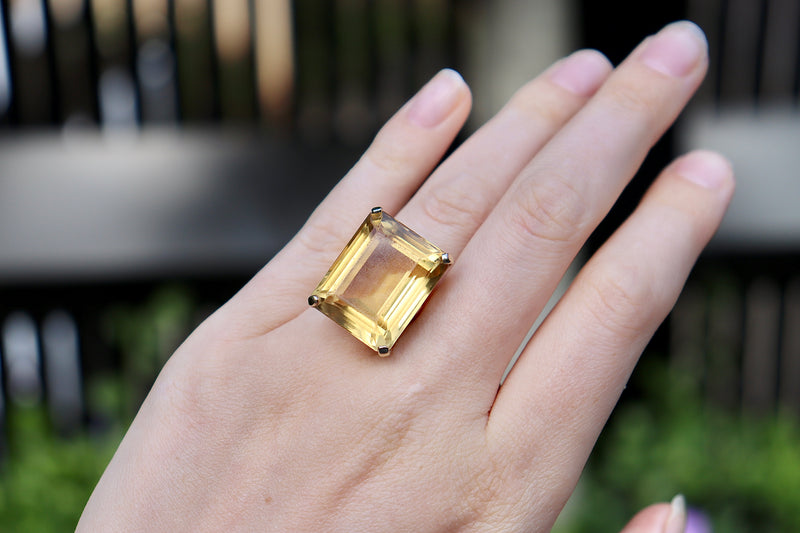 14ct Yellow Gold Citrine Cocktail Ring