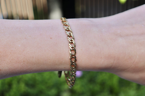 9ct Yellow Gold Flat Curb Link Bracelet
