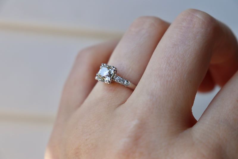 Platinum Old Cut Diamond Solitaire Ring