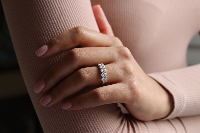 18ct White Gold 5 Stone Oval Lab Grown Diamond Ring