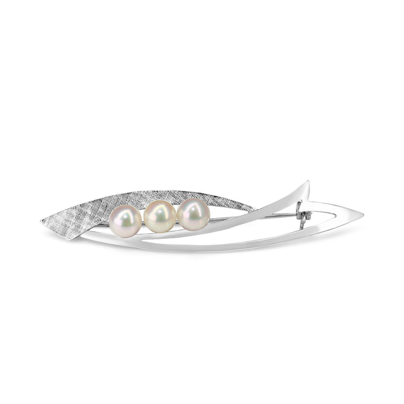 Silver Cultured Pearl Vintage Brooch
