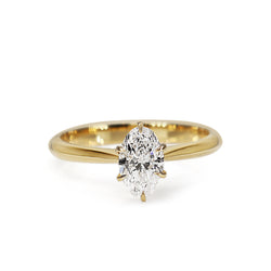 18ct Yellow Gold Oval Diamond Solitaire Ring