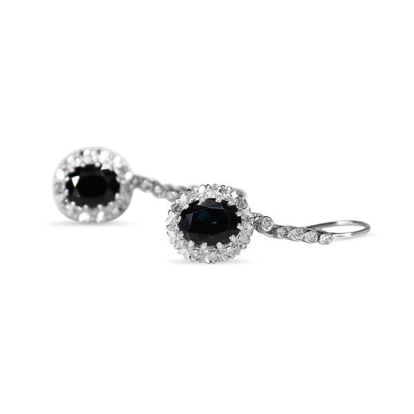 Princess-Cut Black Diamond Drop Earrings | Angara Australia