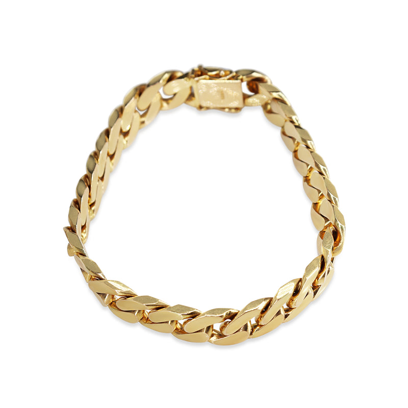 14ct Yellow Gold Solid Flat Curb Link Bracelet