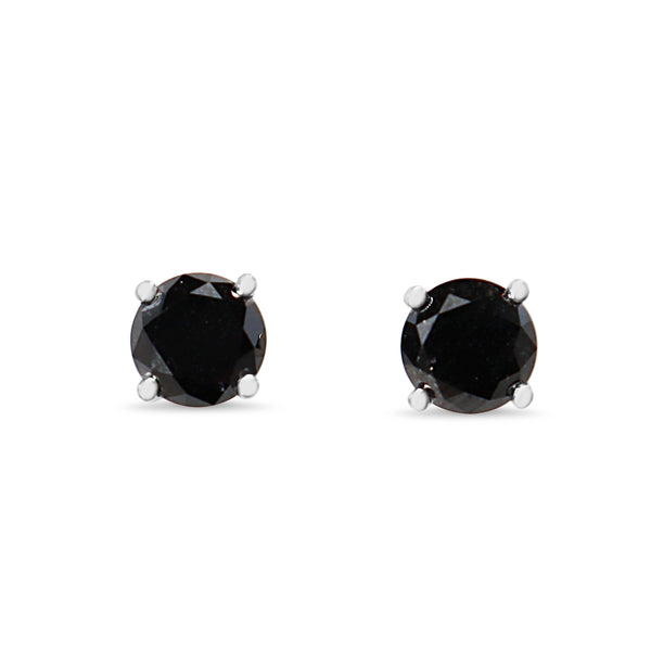 18ct White Gold 1.36ct Black Diamond Stud Earrings