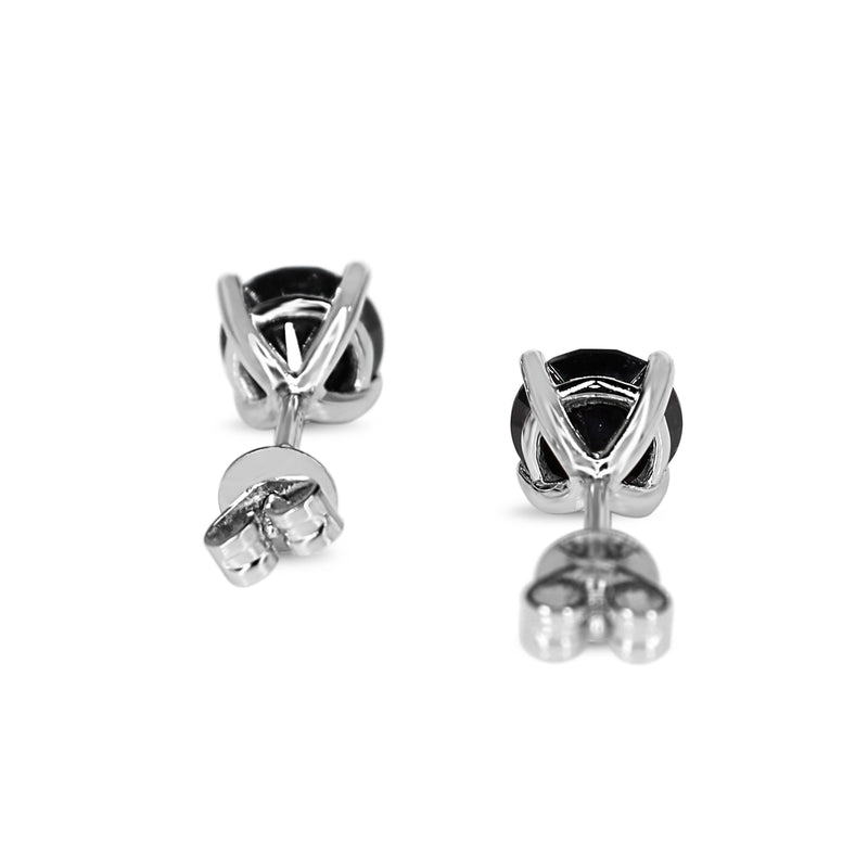 18ct White Gold 1.36ct Black Diamond Stud Earrings