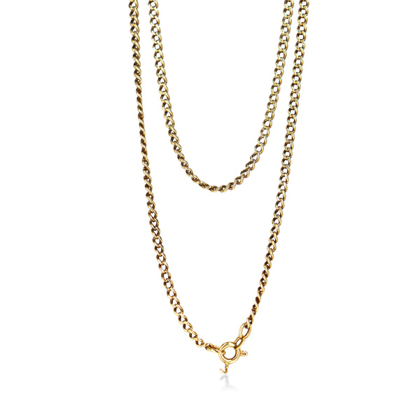 18ct Yellow Gold Long Curb Link Chain