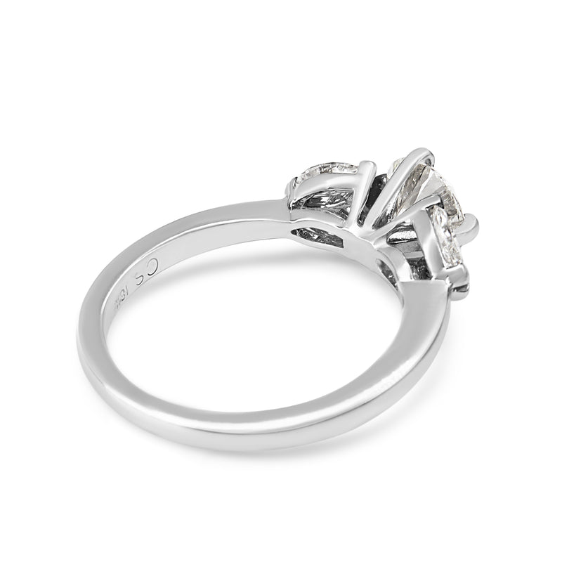 Platinum Brilliant and Marquise Cut Diamond Ring