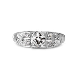 Platinum Deco Style Diamond Ring