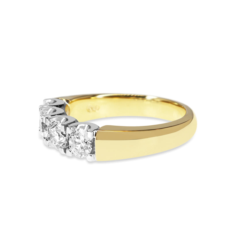 18ct Yellow and White Gold 4 Stone Diamond Ring