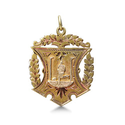 15ct Yellow Gold Antique Medal Sheild Pendant