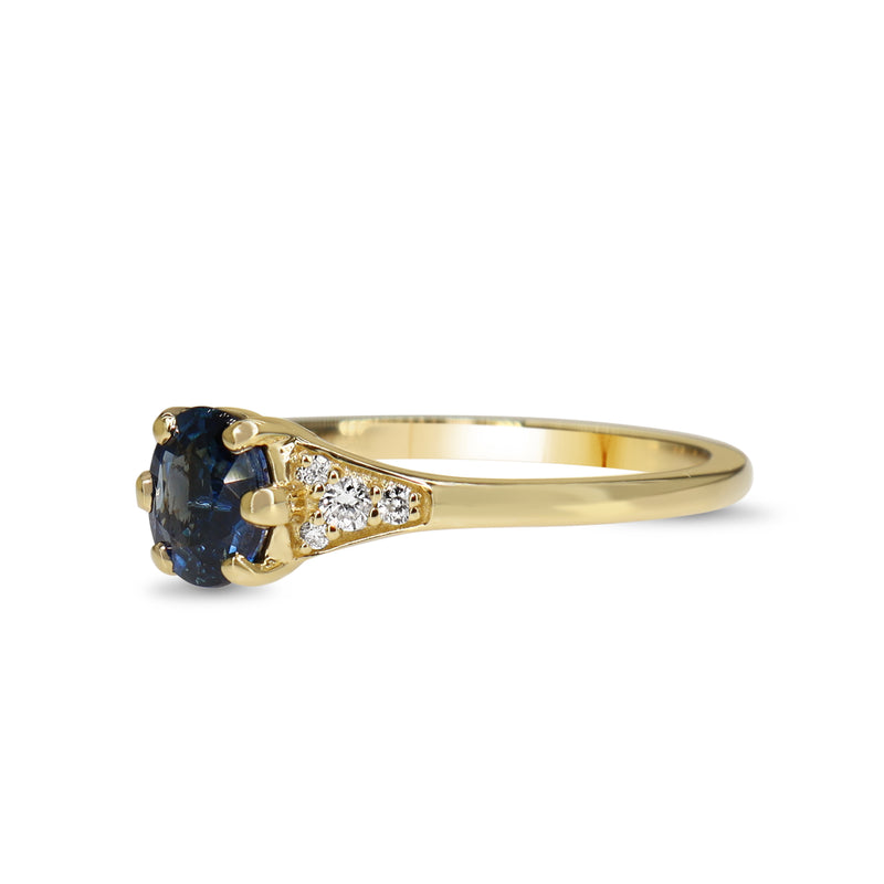 18ct Yellow Gold Sapphire and Diamond Ring