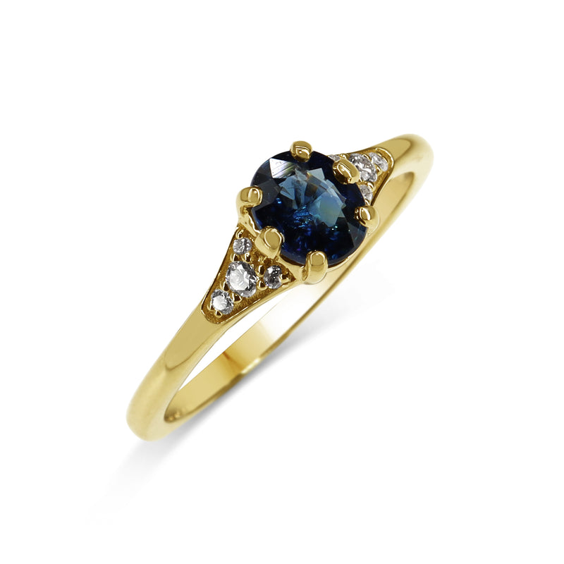 18ct Yellow Gold Sapphire and Diamond Ring