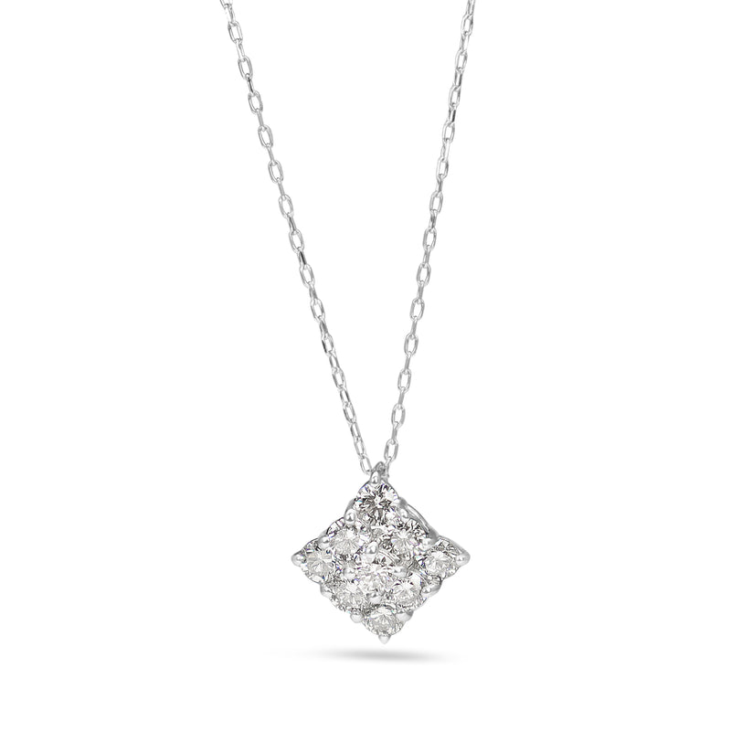 Platinum Diamond Cluster Pendant