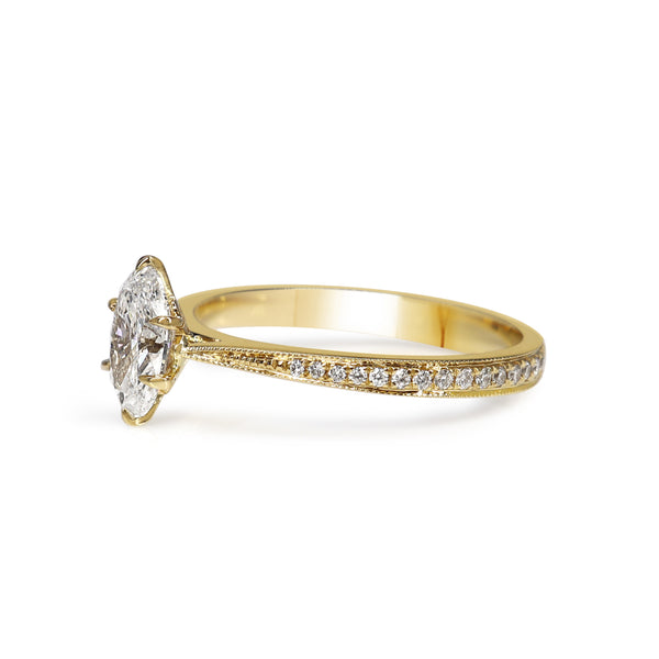 18ct Yellow Gold Oval Diamond Solitaire Ring