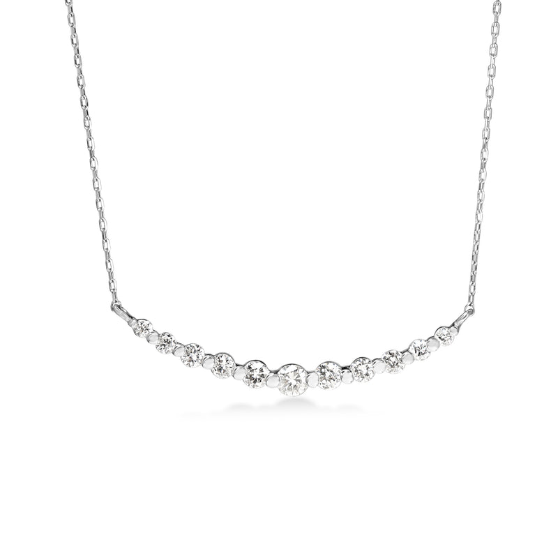 Platinum Diamond Curved Necklace