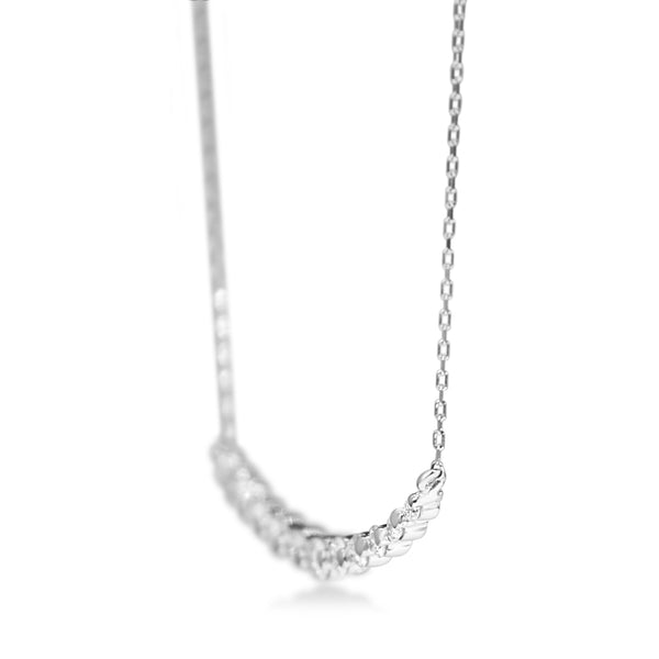 Platinum Diamond Curved Necklace