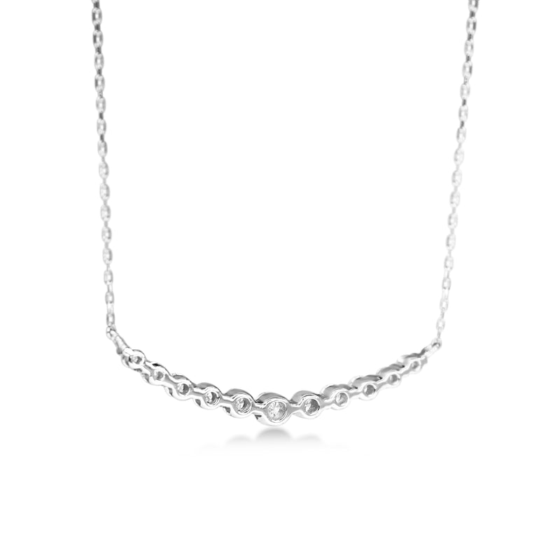 Platinum Diamond Curved Necklace