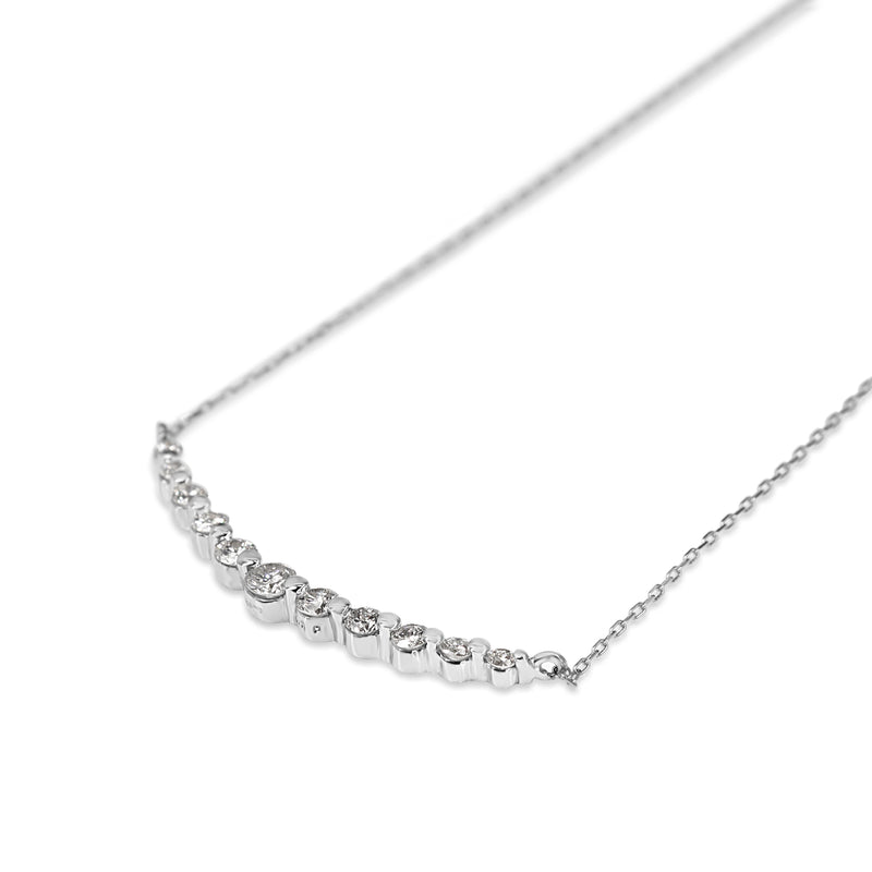 Platinum Diamond Curved Necklace