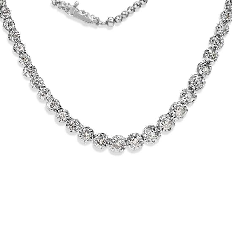 Platinum 5.00ct Diamond Tennis Necklace