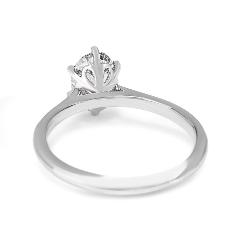 Platinum 6 Claw Oval 1.05ct Diamond Solitaire Ring