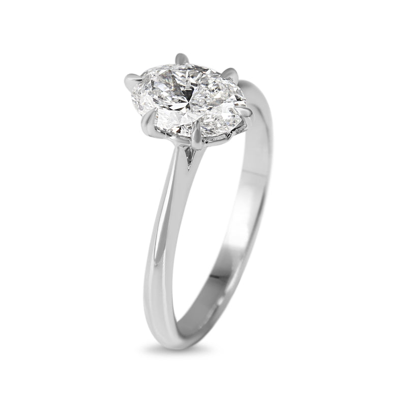Platinum 6 Claw Oval 1.05ct Diamond Solitaire Ring