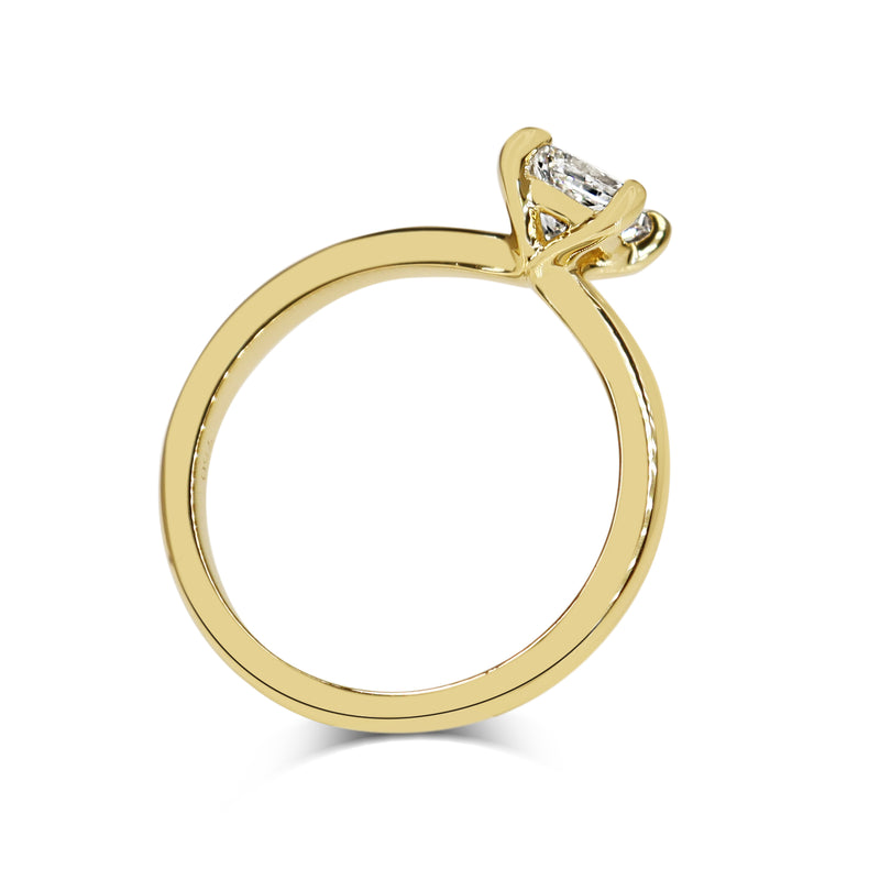 18ct Yellow Gold Princess Cut Solitaire Diamond Ring