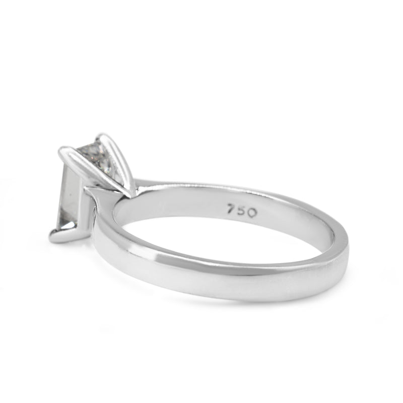 18ct White Gold 1.50ct Emerald Cut Diamond Solitaire Ring