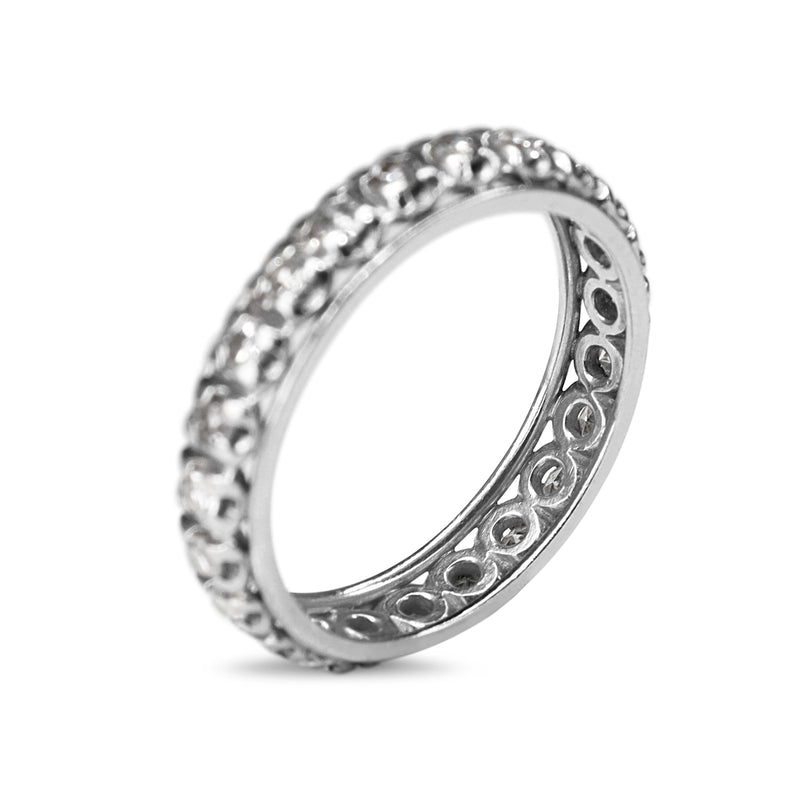 Platinum Single Cut Diamond All Round Diamond Band Ring
