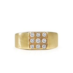 14ct Yellow Gold Vintage Diamond Signet Ring