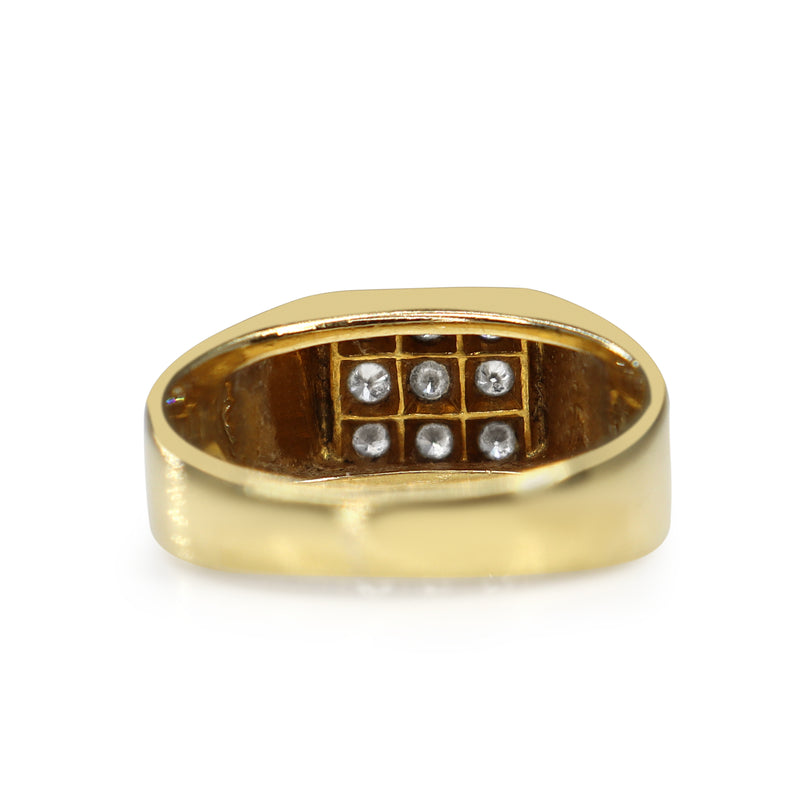 14ct Yellow Gold Vintage Diamond Signet Ring