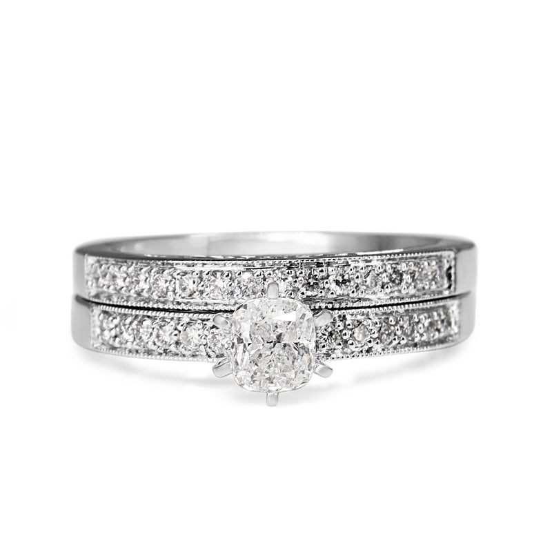 18ct White Gold Cushion Diamond Solitaire Ring