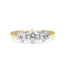 18ct Yellow and White Gold 3 Stone Diamond Ring