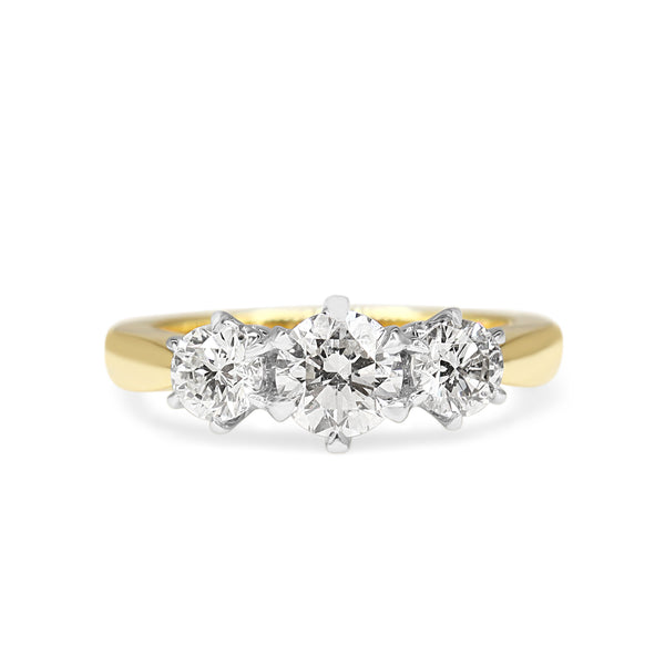 18ct Yellow and White Gold 3 Stone Diamond Ring – BURLINGTON