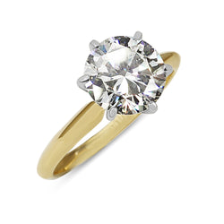 14ct Yellow and White Gold 2.25ct Diamond Solitaire Ring