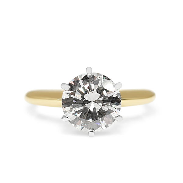 14ct Yellow and White Gold 2.25ct Diamond Solitaire Ring