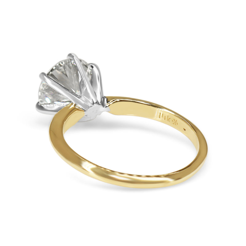 14ct Yellow and White Gold 2.25ct Diamond Solitaire Ring