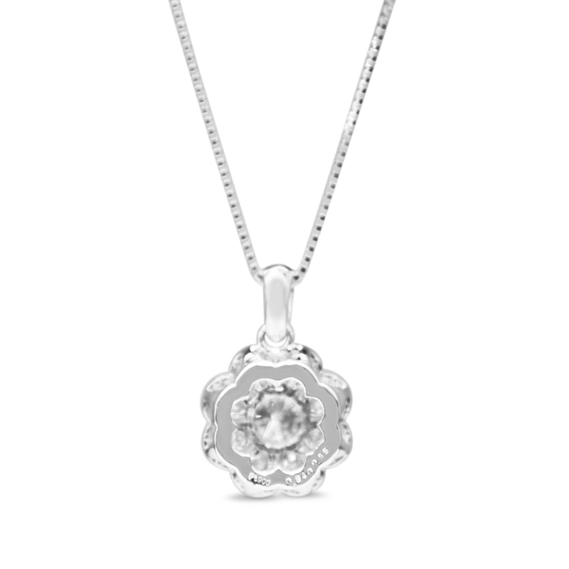 Platinum Diamond Cluster Daisy Necklace