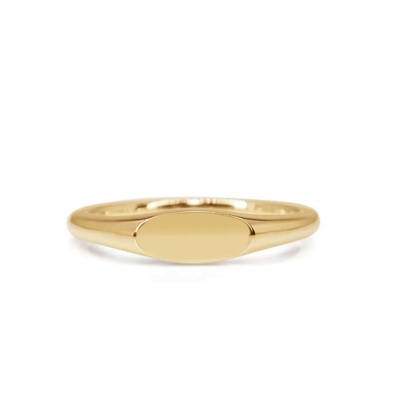 9ct Yellow Gold East West Oval Signet Ring