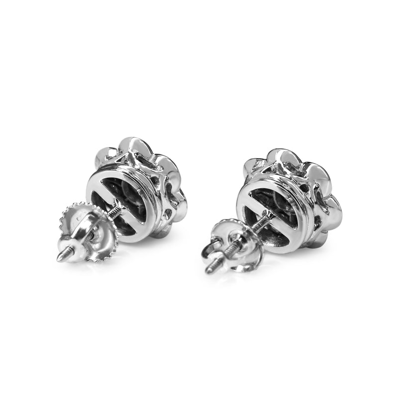 18ct White Gold Diamond Daisy Stud Earrings