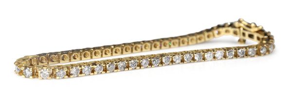 14ct Yellow Gold 3.50ct Diamond Tennis Bracelet