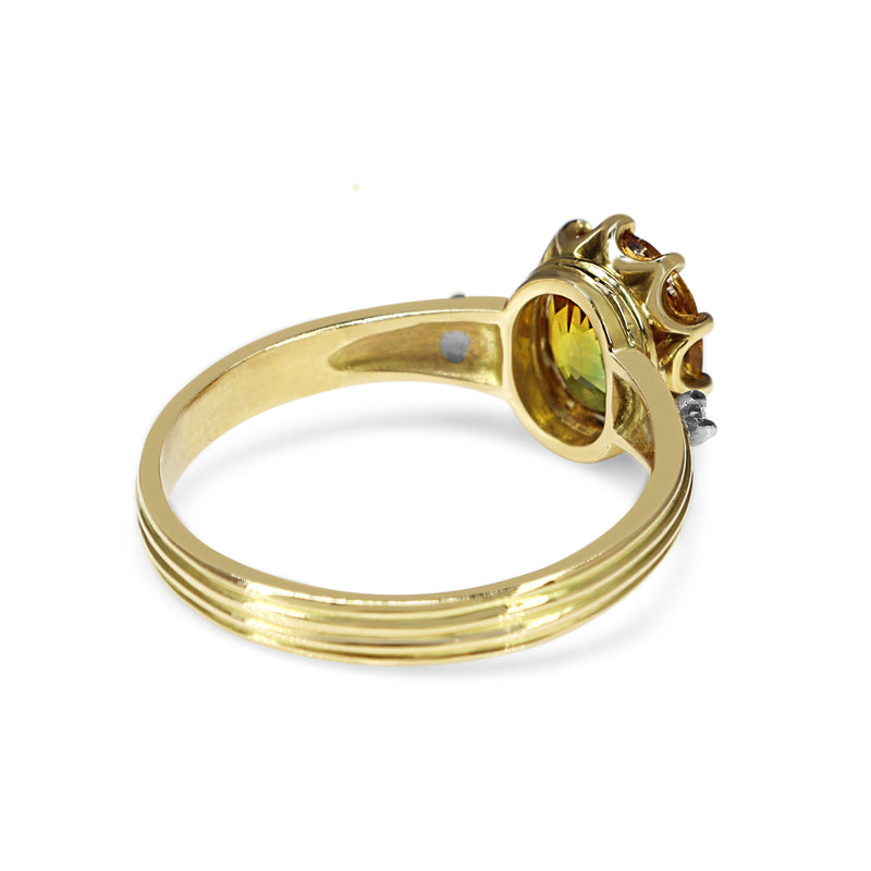 18ct Yellow Gold Yellow Sapphire and Diamond Ring