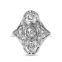 Platinum Art Deco Old Cut Diamond Ring