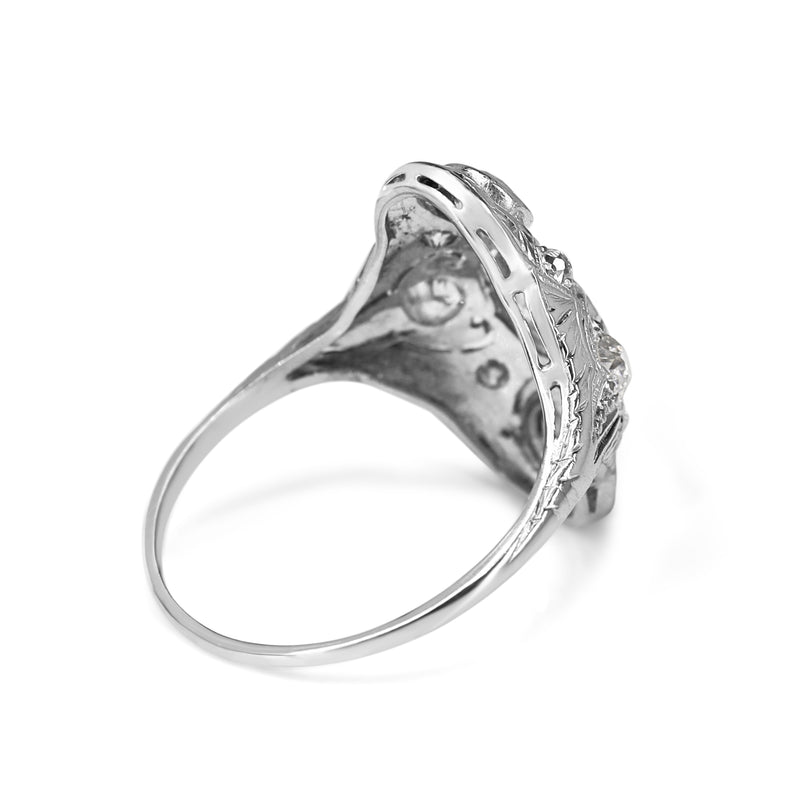 Platinum Art Deco Old Cut Diamond Ring