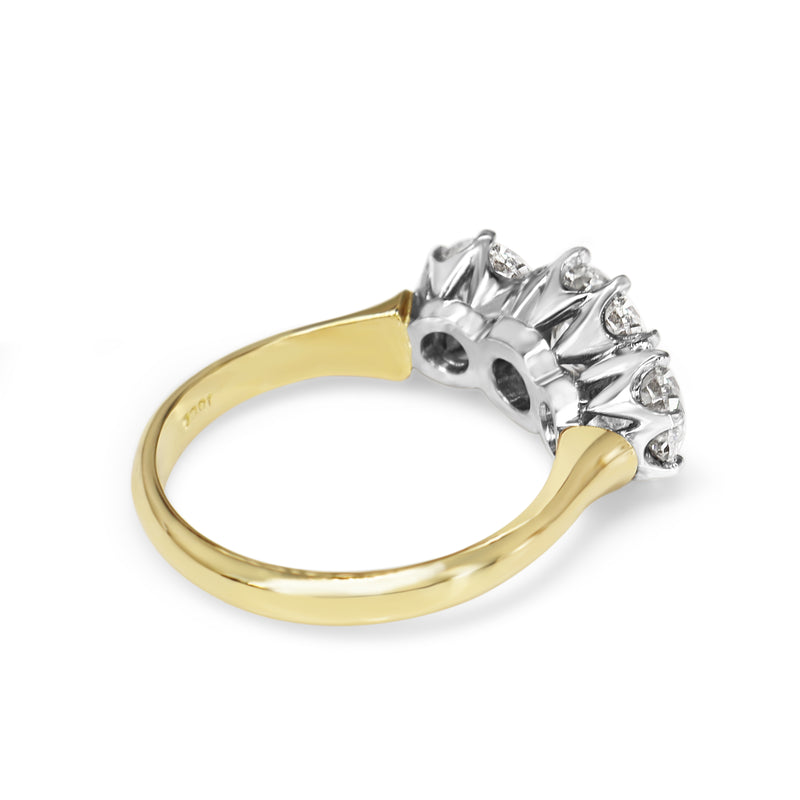 18ct Yellow and White Gold 3 Stone Diamond Ring