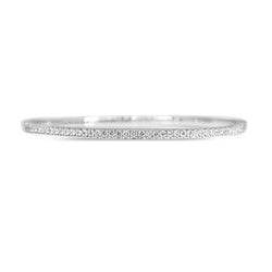 18ct White Gold .75ct Diamond Hinged Bangle